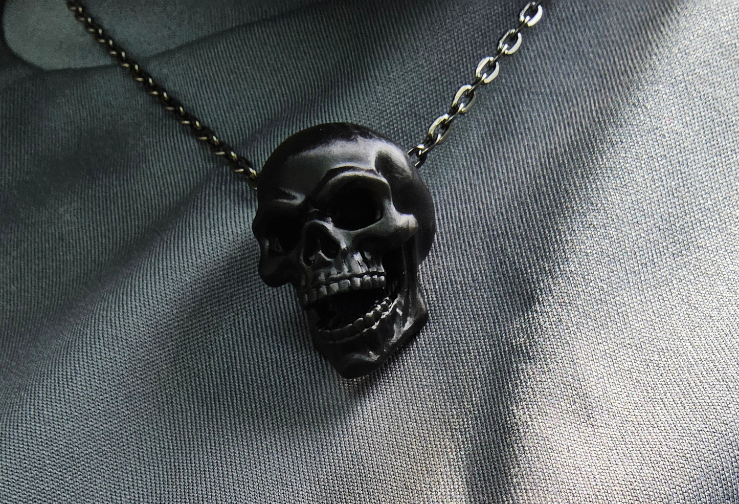 Black Skull Chain Necklace