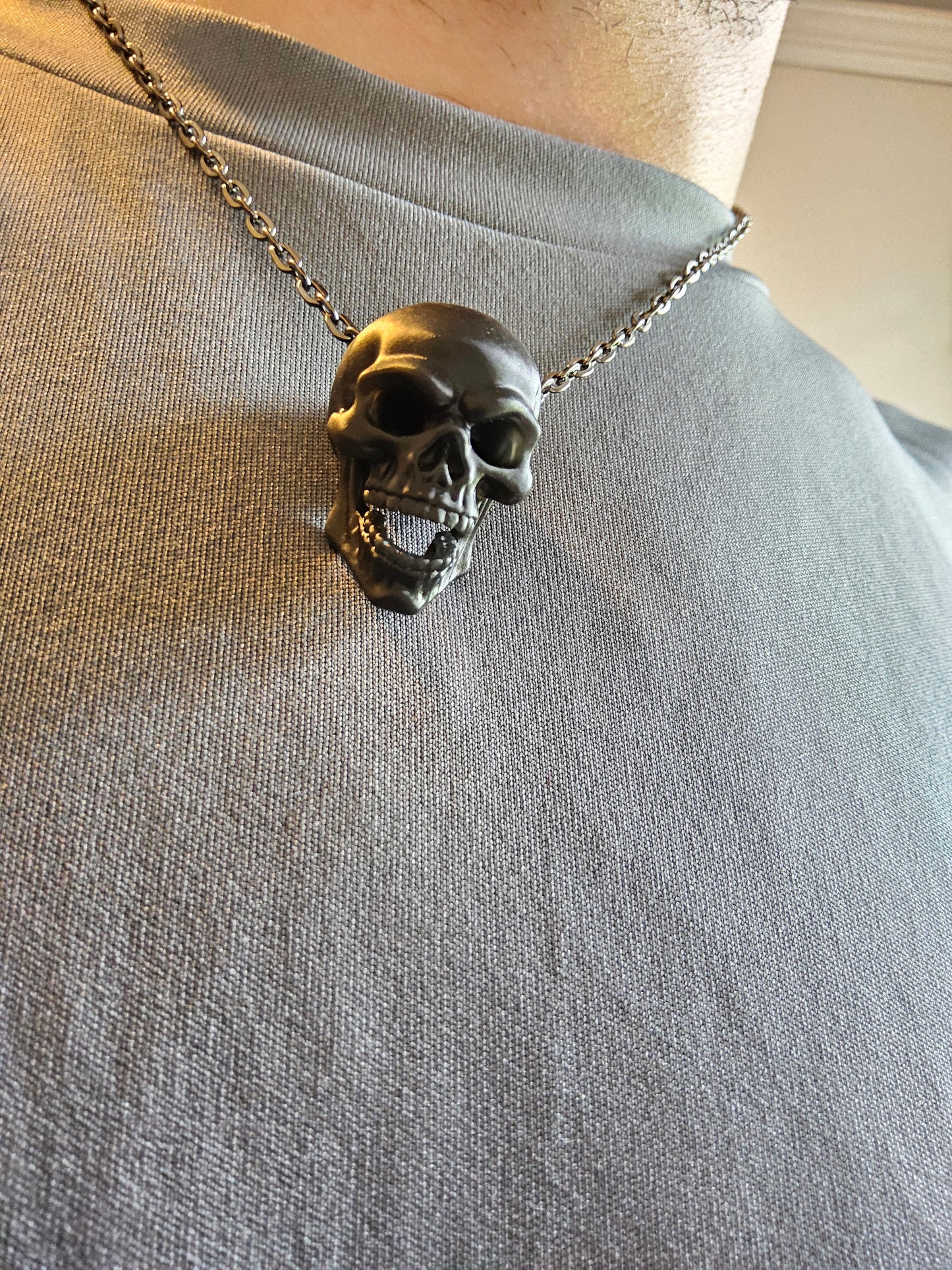 Black Skull Chain Necklace