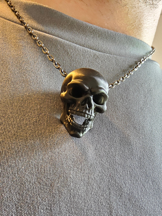 Black Skull Chain Necklace