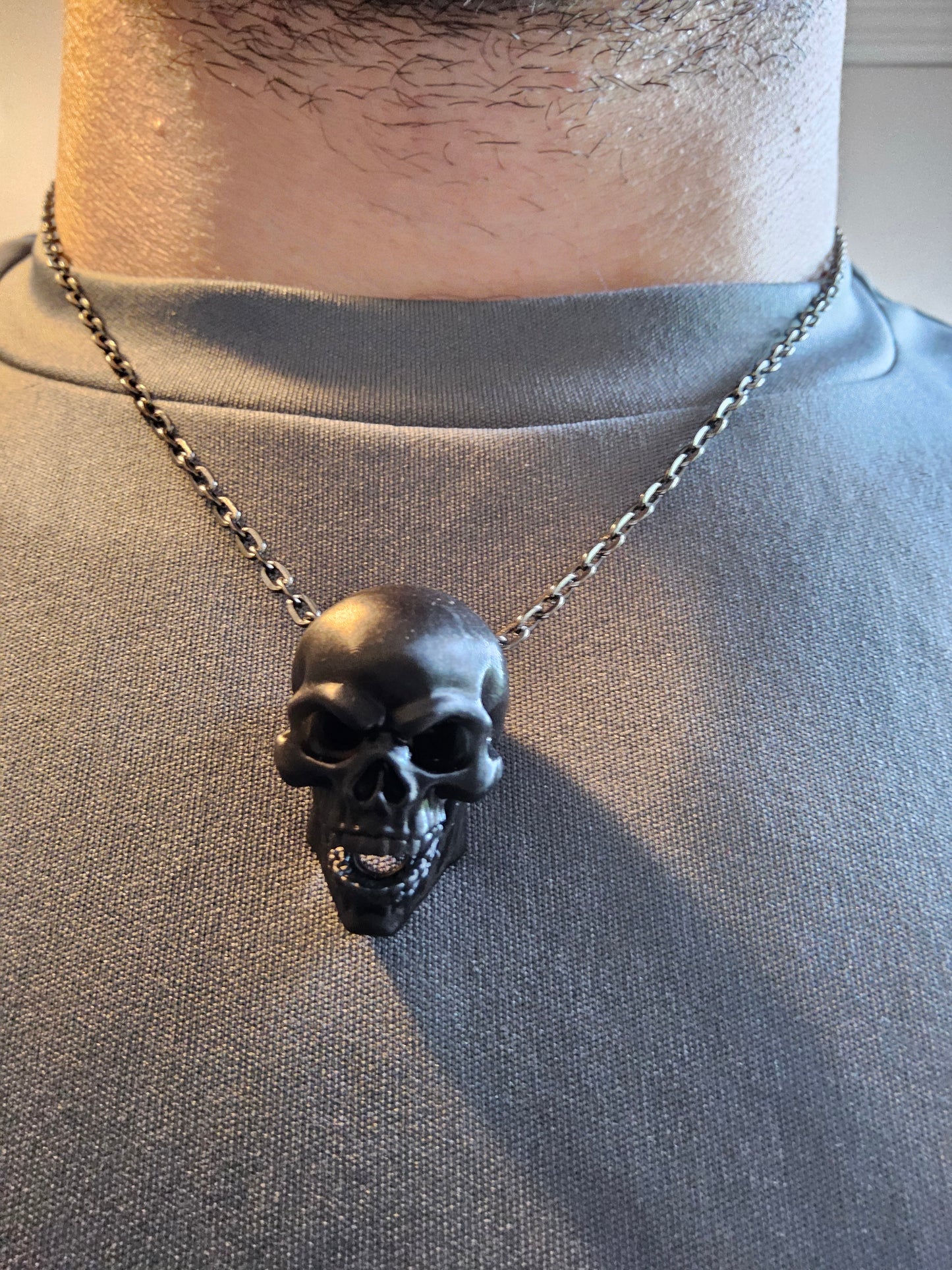 Black Skull Chain Necklace