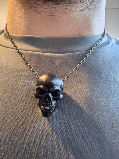 Black Skull Chain Necklace